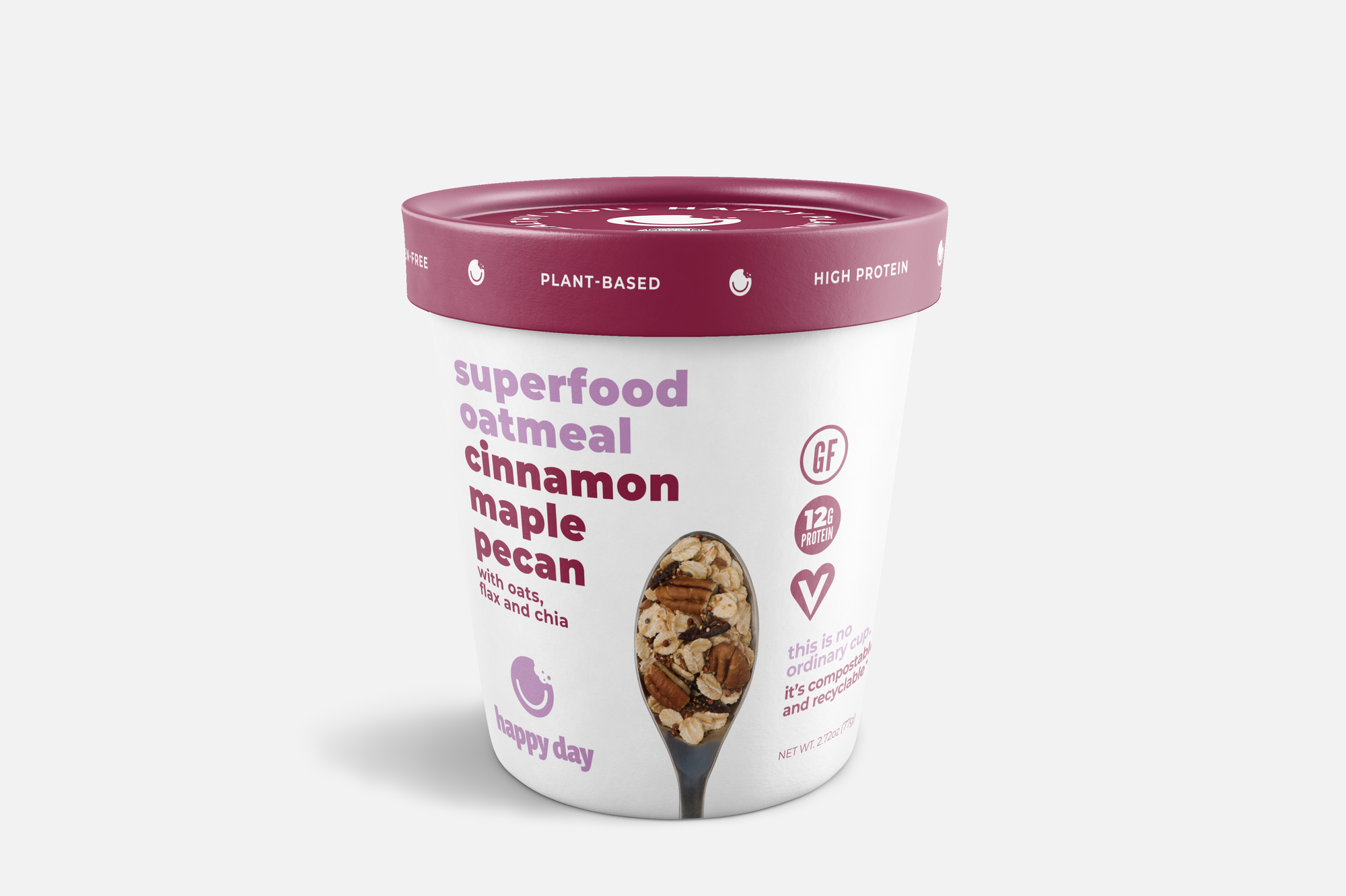 Superfood Oatmeal Cinnamon Maple Pecan Cups - 12 Pack